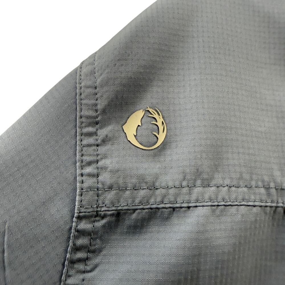 The American Outdoorsman Shirt Blue Fishing Vented Short Sleeve UPF Mens L - Picture 3 of 6